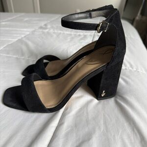 Sam Edelman Black Suede Block Heel Sandals